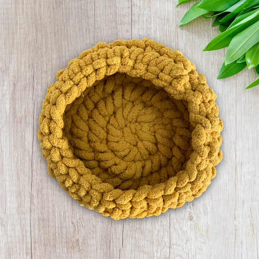 Mustard Circular Pet Bed